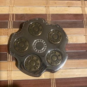 Revolver metal belt buckle
